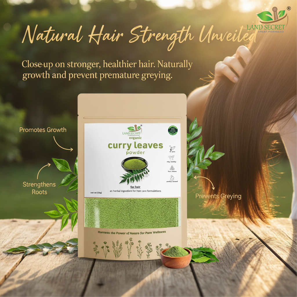 Curry Leaf Powder – 100% Natural Hair Care Formula | Promotes Hair Growth, Strengthens Roots & Prevents Premature Greying