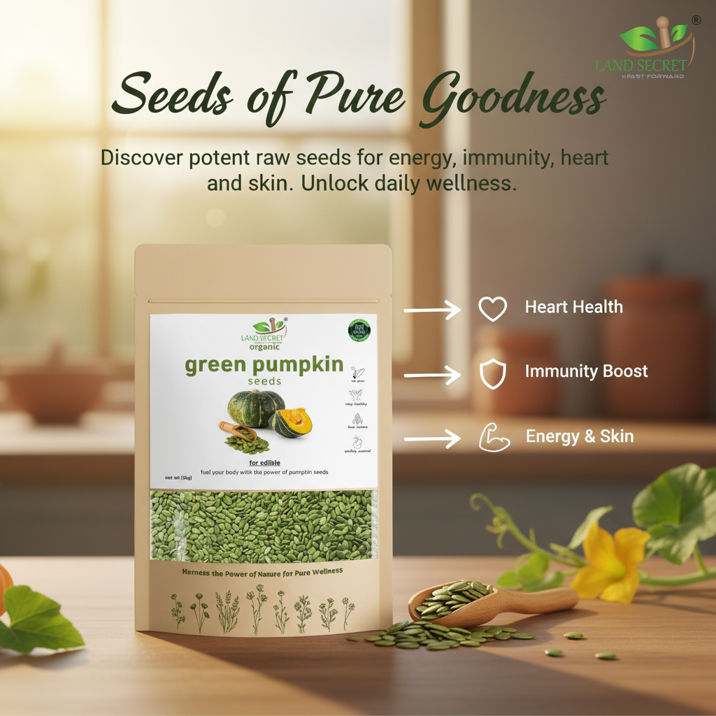 Premium Green Pumpkin Seeds – Raw, Natural Superfood Rich in Protein, Fiber, Zinc, Magnesium, Antioxidants & Essential Nutrients for Energy, Immunity & Heart Health