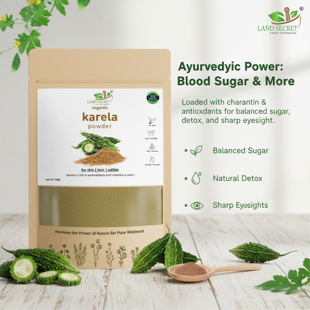 Land Secret Karela Powder ā 100% Pure & Natural Bitter Gourd Powder | Rich in Nutrients, Supports Wellness, Digestion & Daily Health Balance