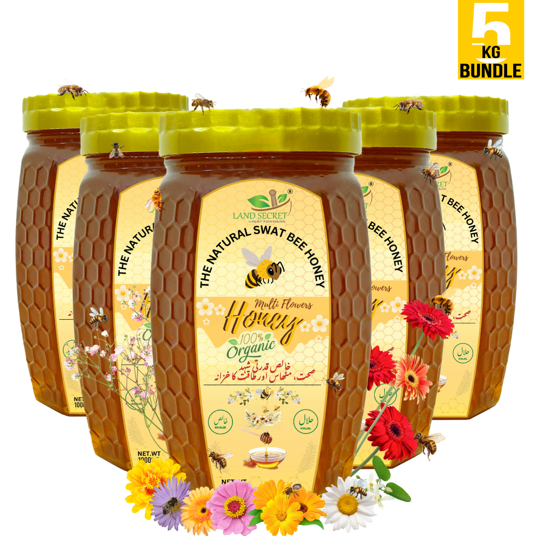 Mixed Flower Honey – 100% Organic, Pure Honey Sourced from the Valleys of Swat, Pakistan Land Secret