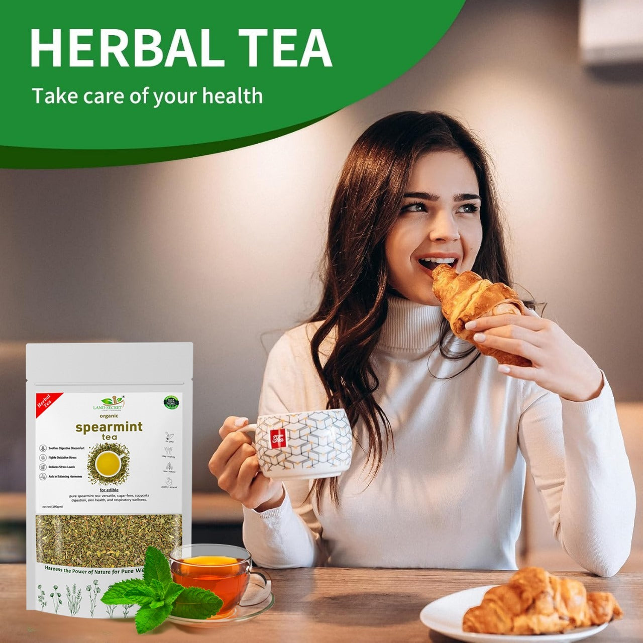 Herbal Spearmint Tea – Refreshing, 100% Natural, and Healthy Tea for Digestive Health & Relaxation