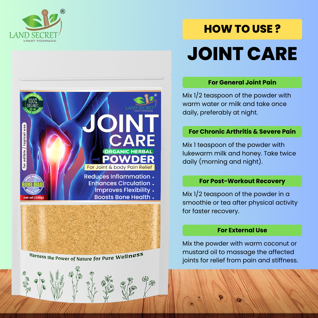 Land Secret Herbal Powder Blend for Joint & Body Comfort 100% Natural | With Turmeric, Ginger, Frankincense, Ashwagandha, Moringa, Fenugreek & Black Pepper | Traditional Herbal Nutrition Support
