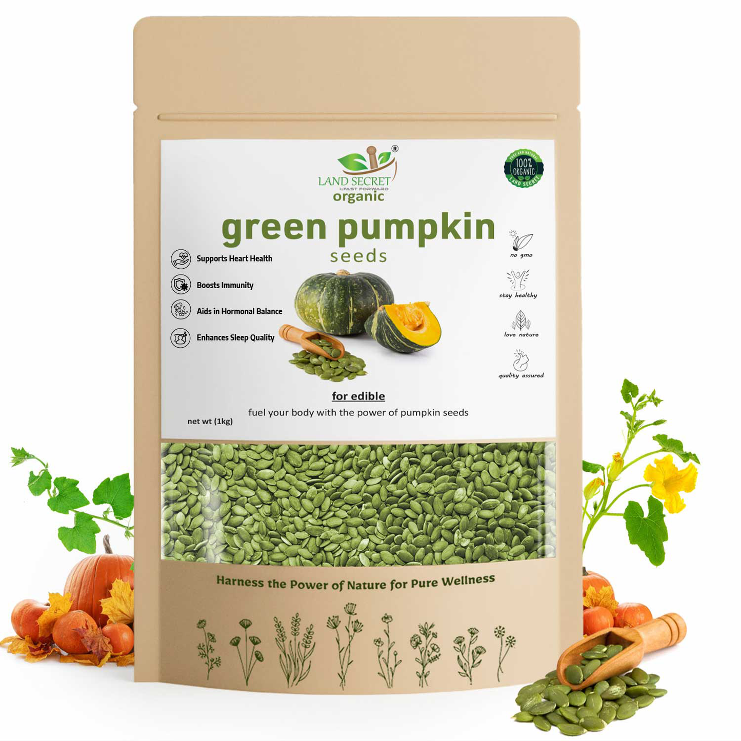 Premium Green Pumpkin Seeds – Raw, Natural Superfood Rich in Protein, Fiber, Zinc, Magnesium, Antioxidants & Essential Nutrients for Energy, Immunity & Heart Health
