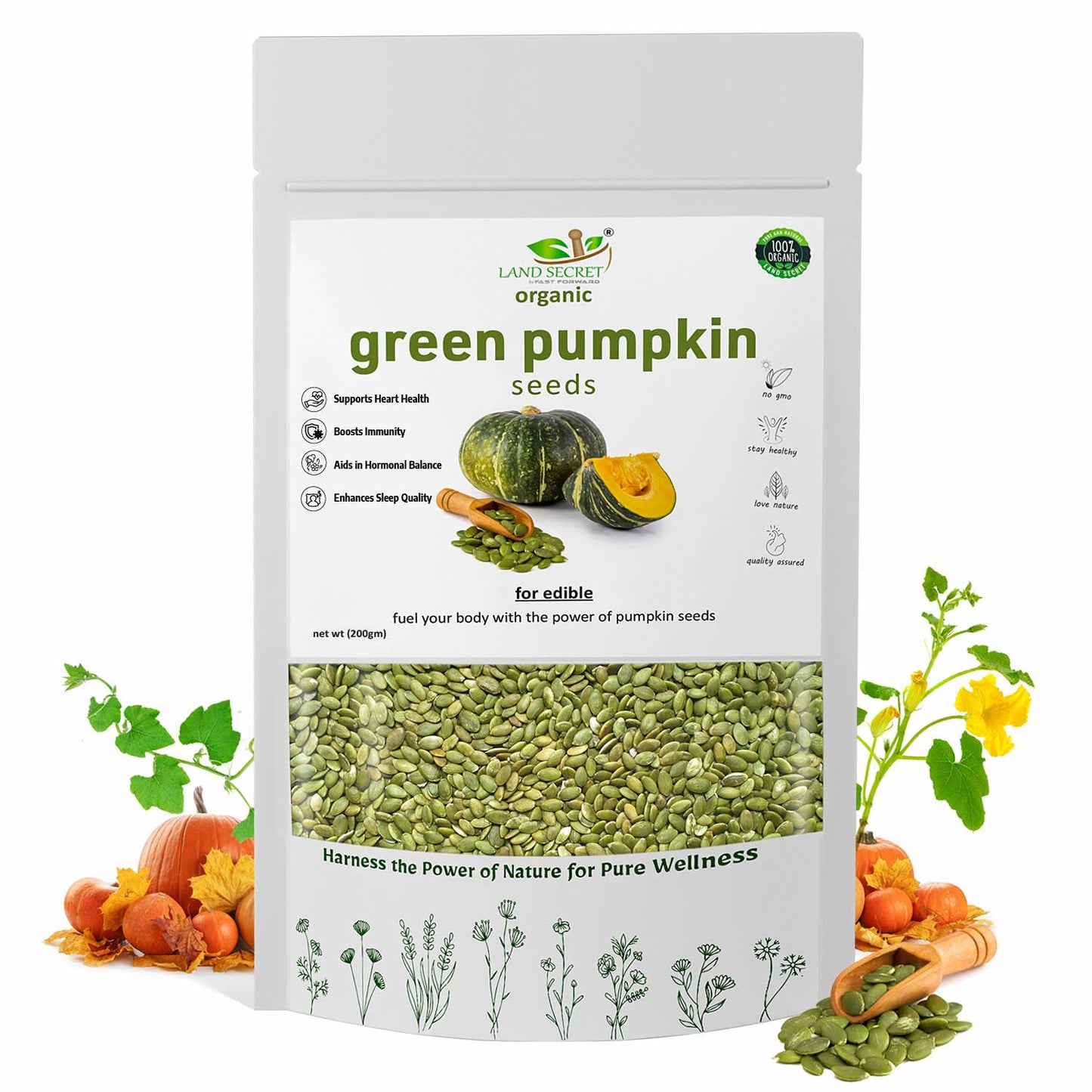 Premium Green Pumpkin Seeds – Raw, Natural Superfood Rich in Protein, Fiber, Zinc, Magnesium, Antioxidants & Essential Nutrients for Energy, Immunity & Heart Health
