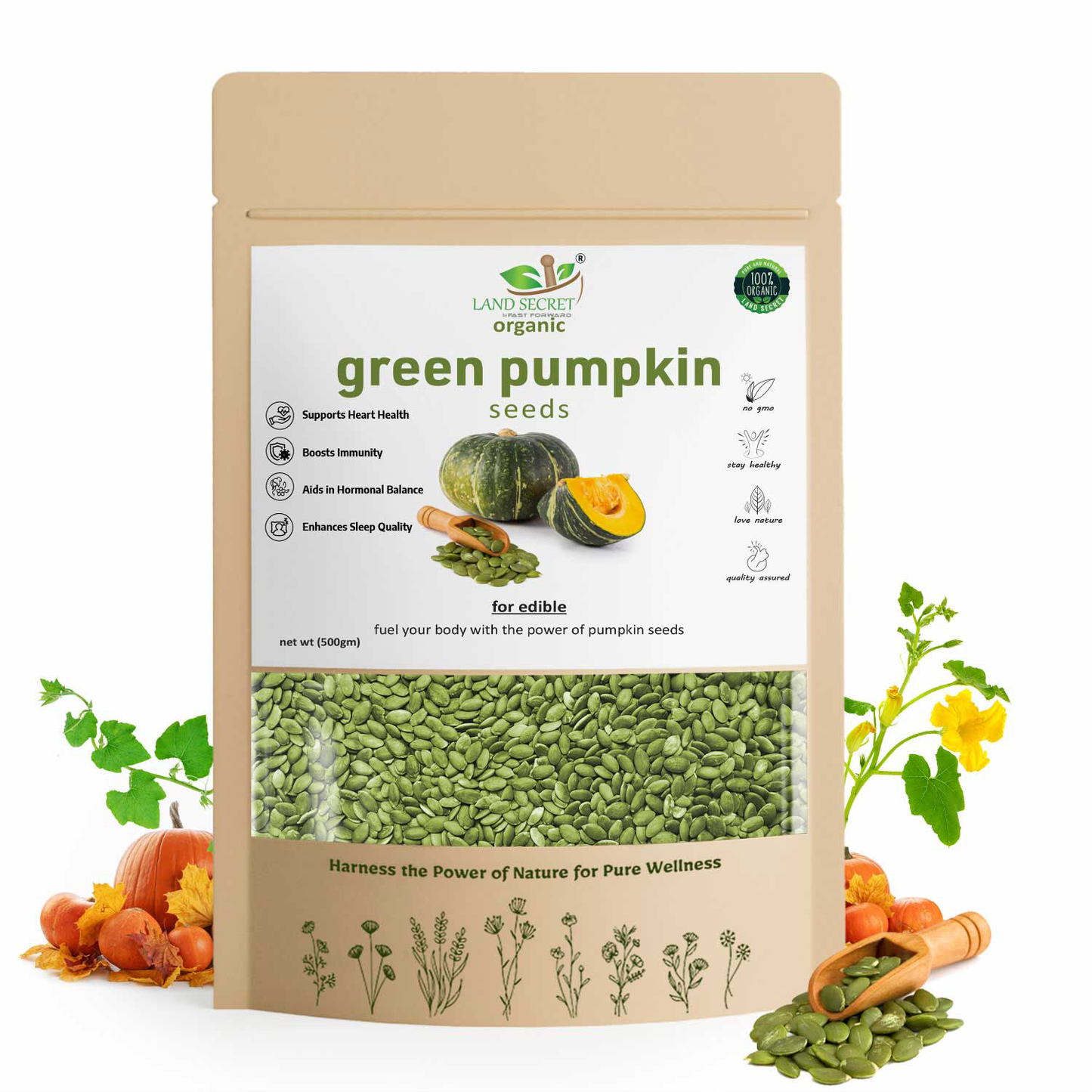 Premium Green Pumpkin Seeds – Raw, Natural Superfood Rich in Protein, Fiber, Zinc, Magnesium, Antioxidants & Essential Nutrients for Energy, Immunity & Heart Health