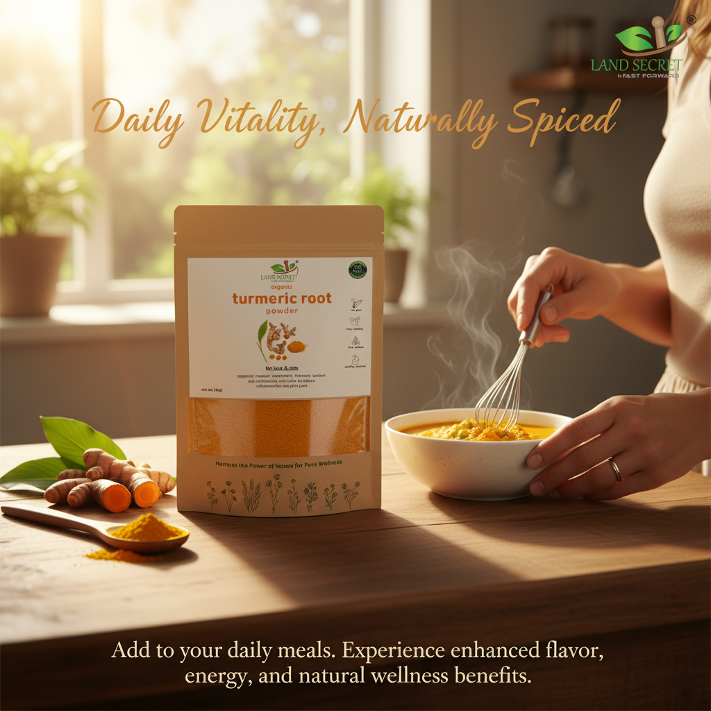 Turmeric Root Powder HALDI Herbs & Spices for Energy & Supports Joint Mobility & Stress Reduction