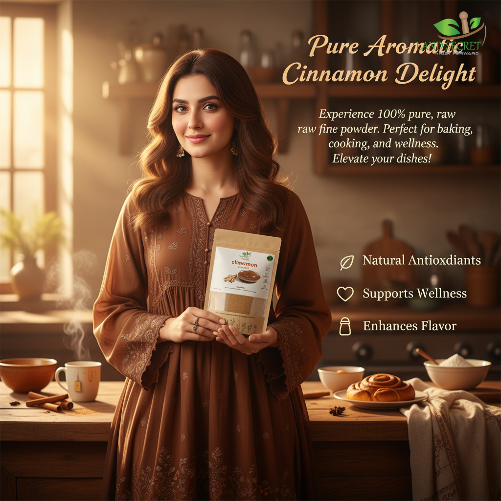 Cinnamon Fine Powder – 100% Pure & Raw Dar Chini Powder | Aromatic Spice for Baking, Cooking & Smoothies