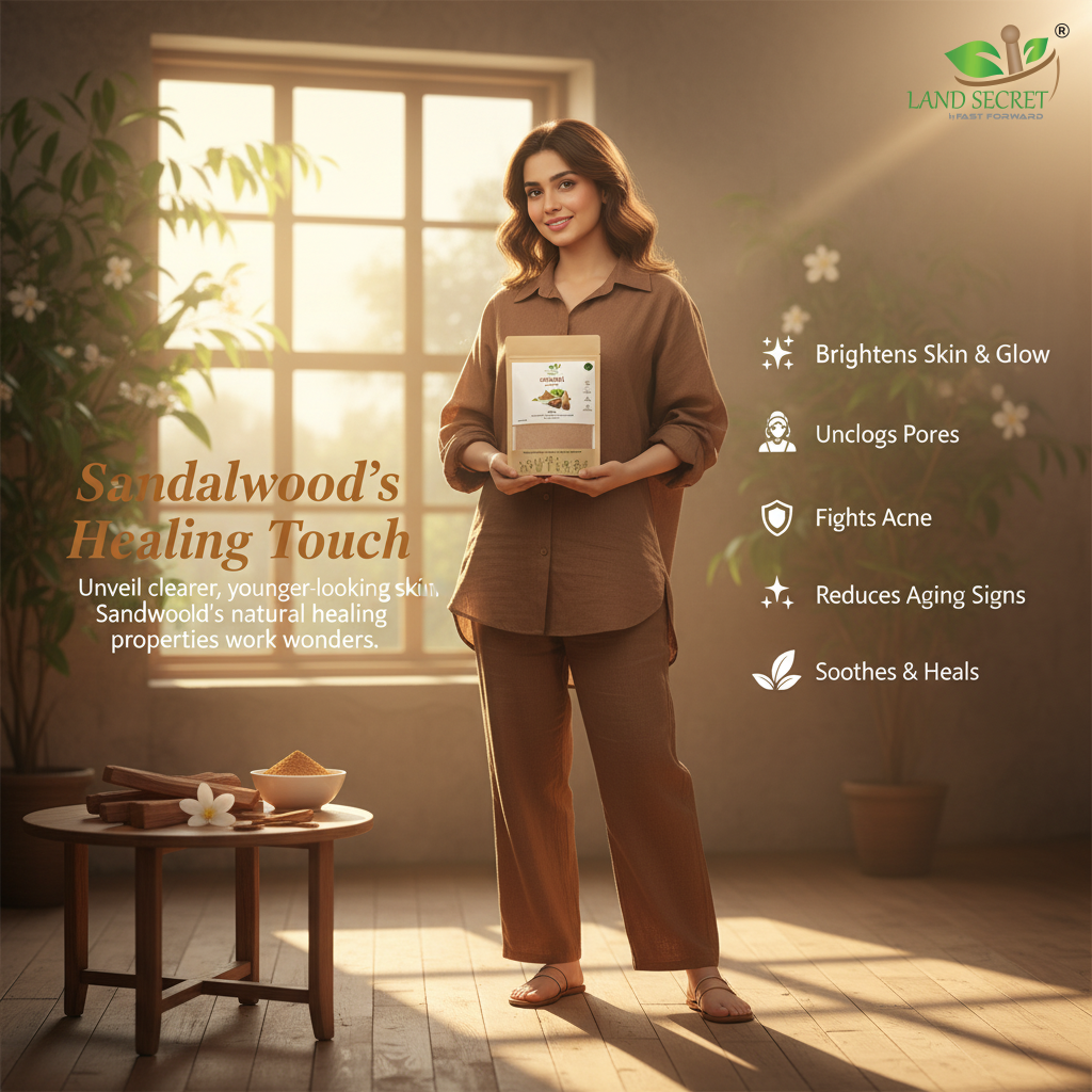 Sandalwood Powder – 100% Pure Natural Chandan for Face Pack, Glowing Skin, Pooja, Worship, Ayurveda & Auspicious Rituals