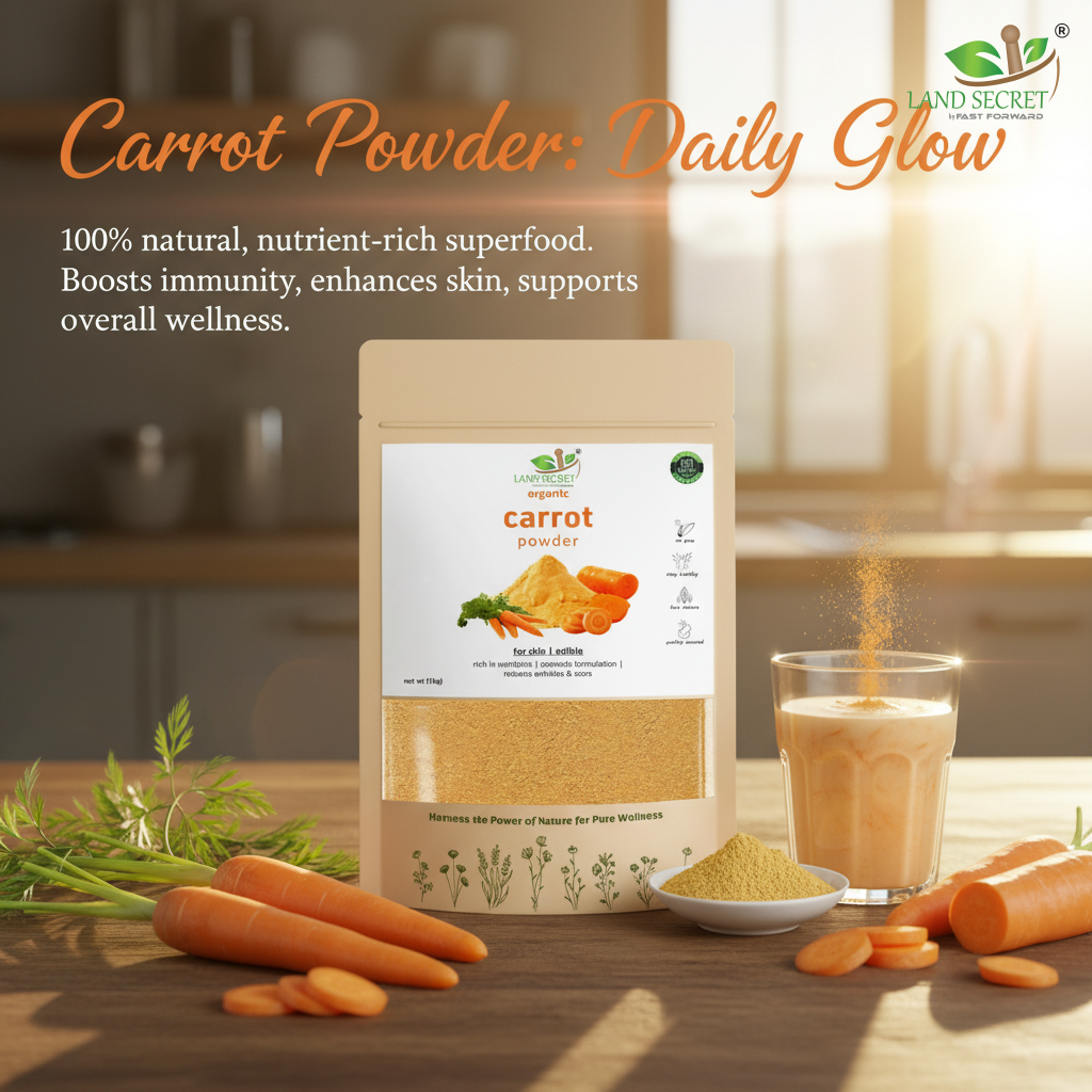 Carrot Powder – 100% Natural, Nutrient-Rich Superfood | Vitamin-Rich Ingredient for Smoothies, Baking & Cooking