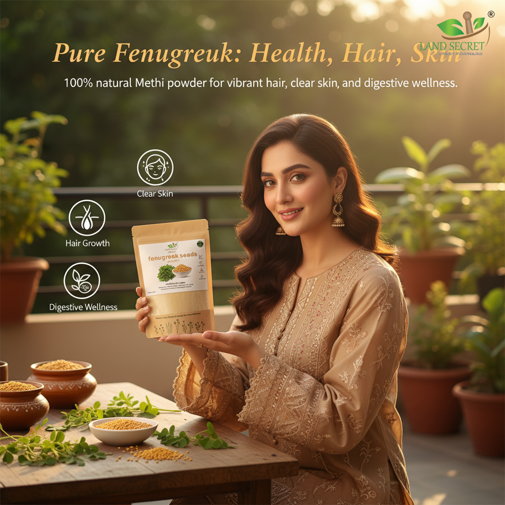 Fenugreek Seed Powder – 100% Pure Methi Seeds Ground (Trigonella Foenum-Graecum) for Hair, Skin & Wellness