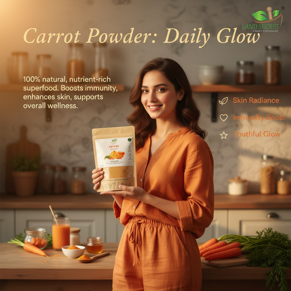 Carrot Powder – 100% Natural, Nutrient-Rich Superfood | Vitamin-Rich Ingredient for Smoothies, Baking & Cooking