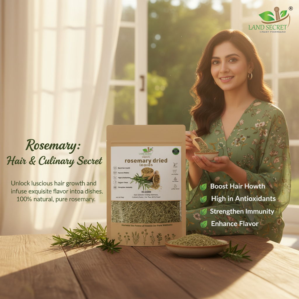 Rosemary Dried Leaves – 100% Natural Herbal Tea & Culinary Spice for Hair Growth, Digestion, Stress Relief, Relaxation & Flavorful Cooking