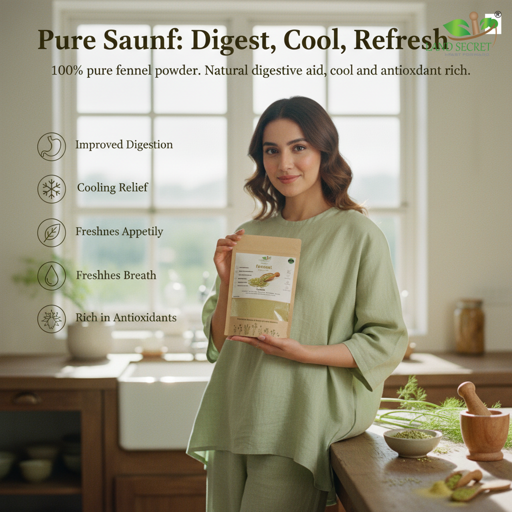 Saunf Powder (Fennel) | Natural Digestive Aid | Cooling Relief | Rich in Fiber & Antioxidants | 100% Pure
