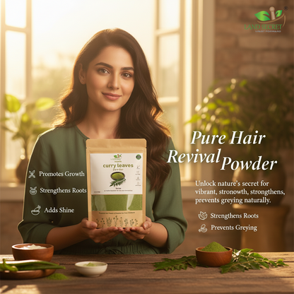 Curry Leaf Powder – 100% Natural Hair Care Formula | Promotes Hair Growth, Strengthens Roots & Prevents Premature Greying