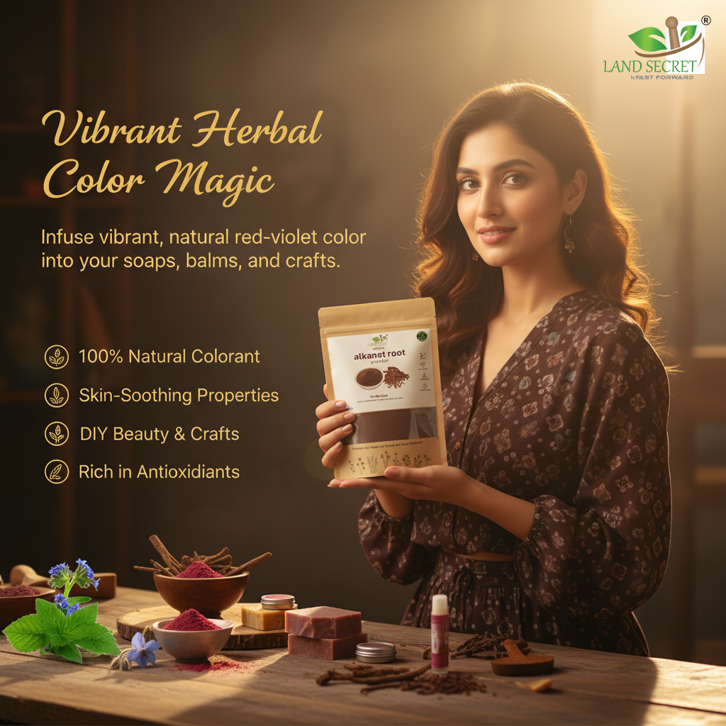 Alkanet Root Powder (Ratan Jot) – 100% Natural Herbal Colorant for Soap Making, Lip Balm, Skincare & DIY Crafts