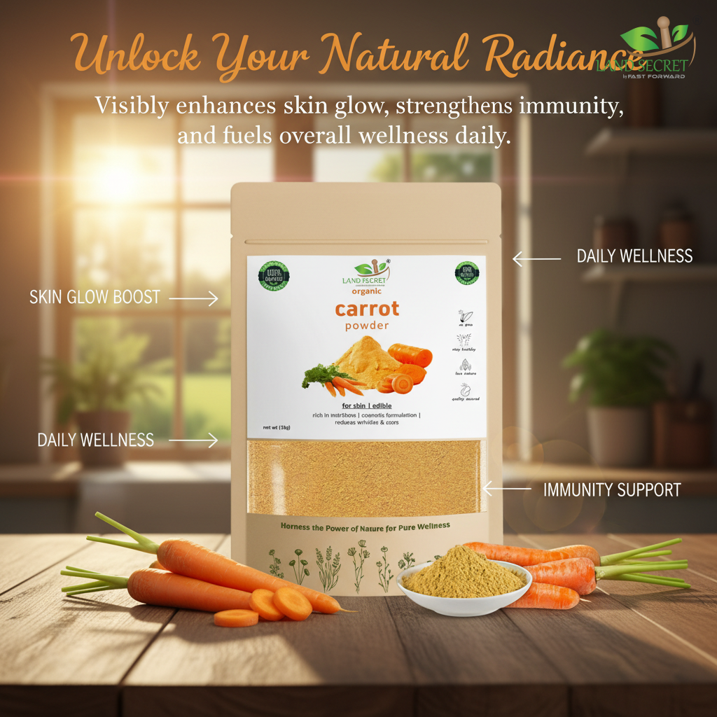 Carrot Powder – 100% Natural, Nutrient-Rich Superfood | Vitamin-Rich Ingredient for Smoothies, Baking & Cooking
