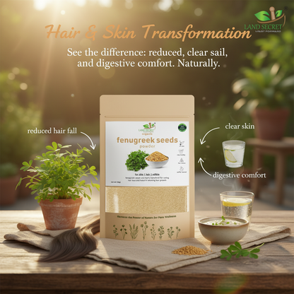 Fenugreek Seed Powder – 100% Pure Methi Seeds Ground (Trigonella Foenum-Graecum) for Hair, Skin & Wellness