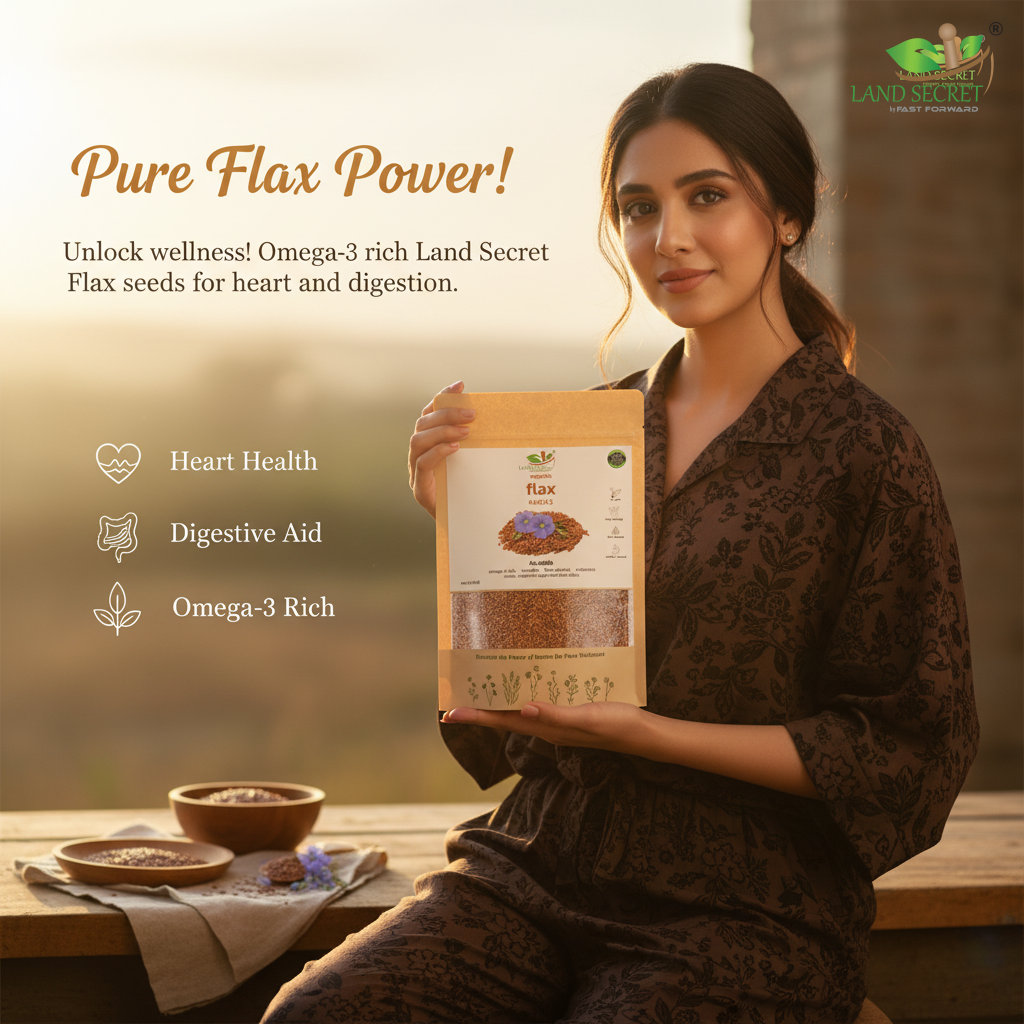 Premium Flax Seeds – Rich in Omega-3 Fatty Acids, Dietary Fiber, Protein, Antioxidants & Essential Nutrients for Heart Health, Digestion & Wellness