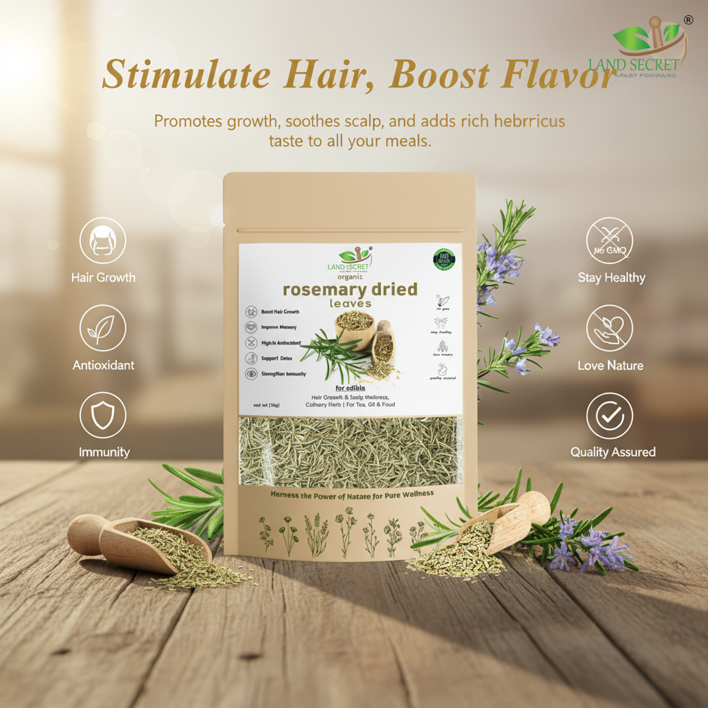 Rosemary Dried Leaves – 100% Natural Herbal Tea & Culinary Spice for Hair Growth, Digestion, Stress Relief, Relaxation & Flavorful Cooking