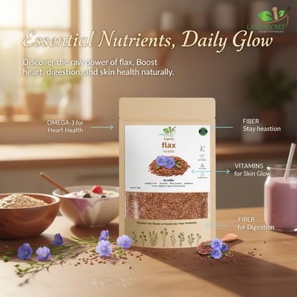 Premium Flax Seeds – Rich in Omega-3 Fatty Acids, Dietary Fiber, Protein, Antioxidants & Essential Nutrients for Heart Health, Digestion & Wellness