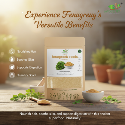 Fenugreek Seed Powder – 100% Pure Methi Seeds Ground (Trigonella Foenum-Graecum) for Hair, Skin & Wellness