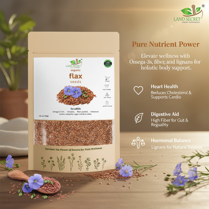Premium Flax Seeds – Rich in Omega-3 Fatty Acids, Dietary Fiber, Protein, Antioxidants & Essential Nutrients for Heart Health, Digestion & Wellness