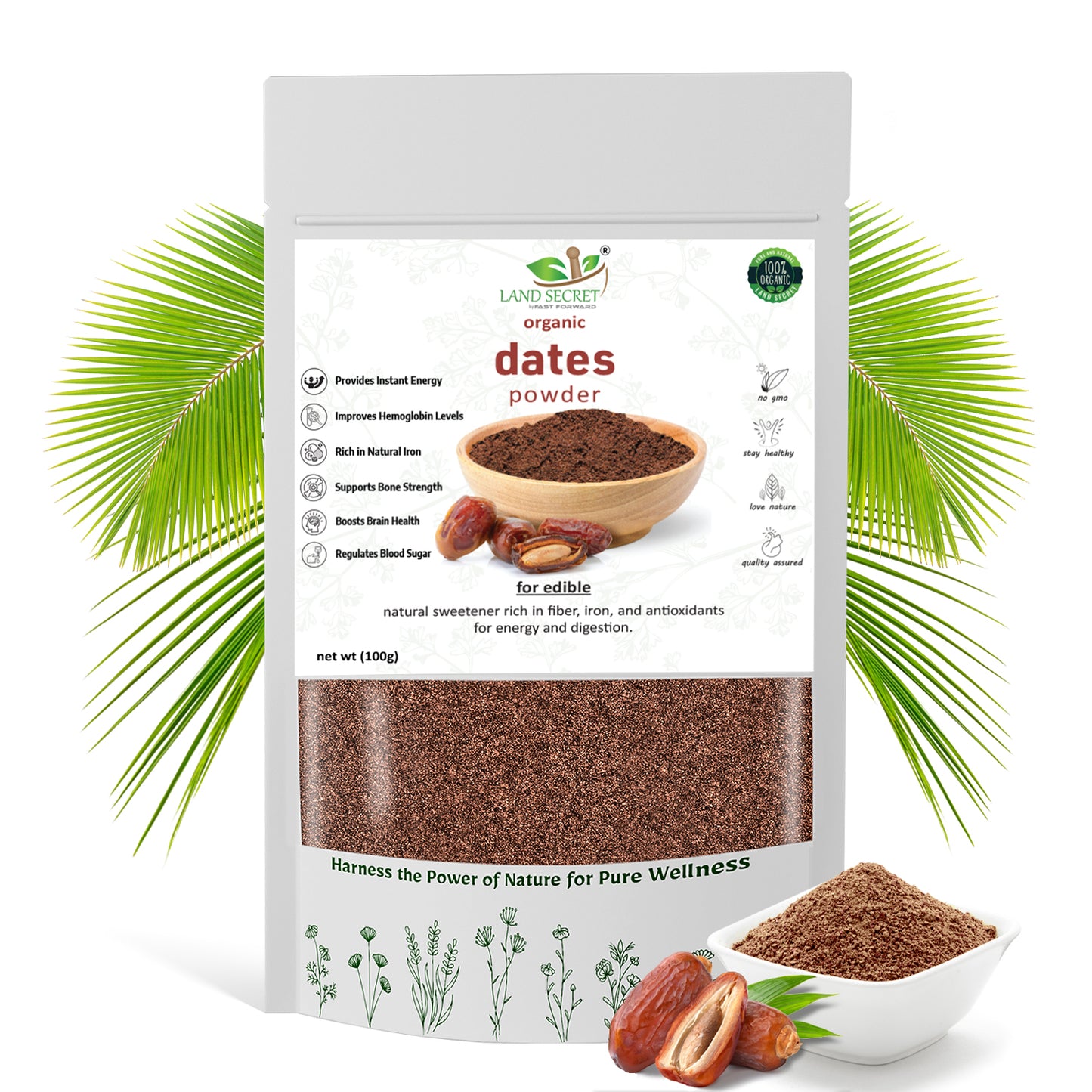 Dates Powder | Natural Energy Booster & Sweetener | Rich in Iron & Fiber | 100% Pure for Kids & Fitness