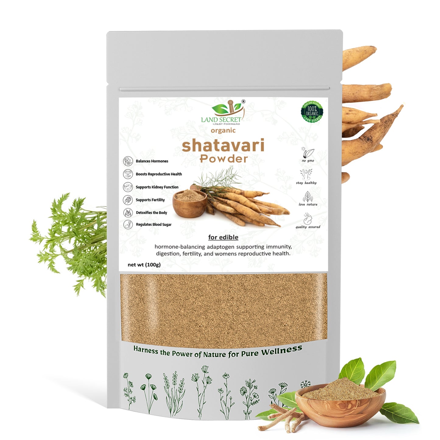 Shatavari Powder – Pure Ayurvedic Supplement for Women’s Hormonal Balance, Immunity & Fertility Support
