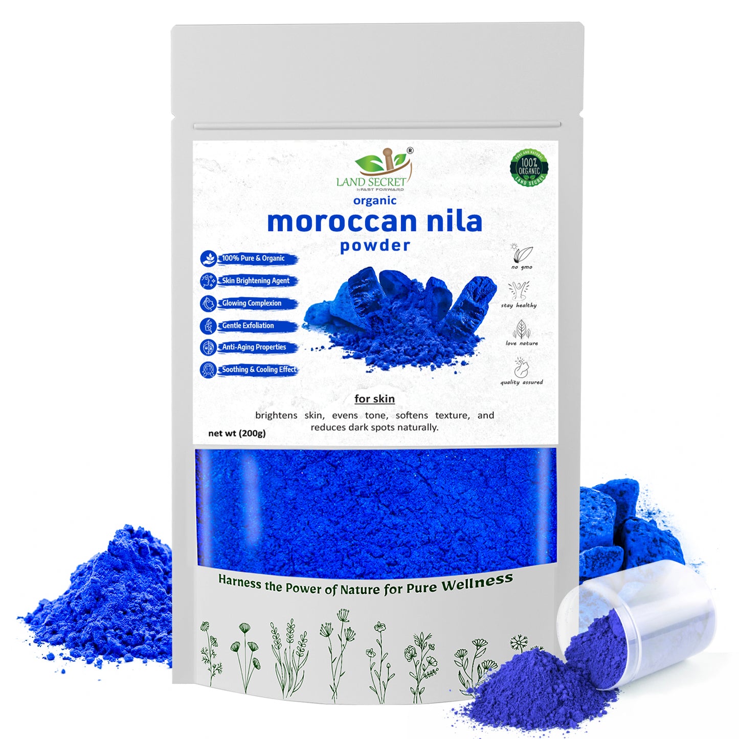 Land Secret Pure Moroccan Beauty Essentials– Natural Skin Brightening & Detoxifying Mask for Face & Body