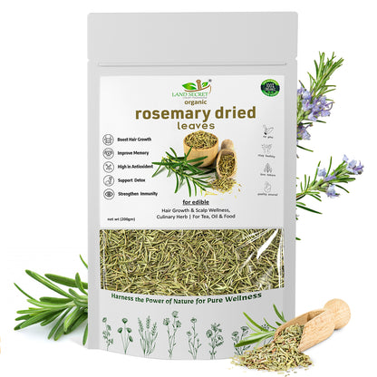 Rosemary Dried Leaves – 100% Natural Herbal Tea & Culinary Spice for Hair Growth, Digestion, Stress Relief, Relaxation & Flavorful Cooking