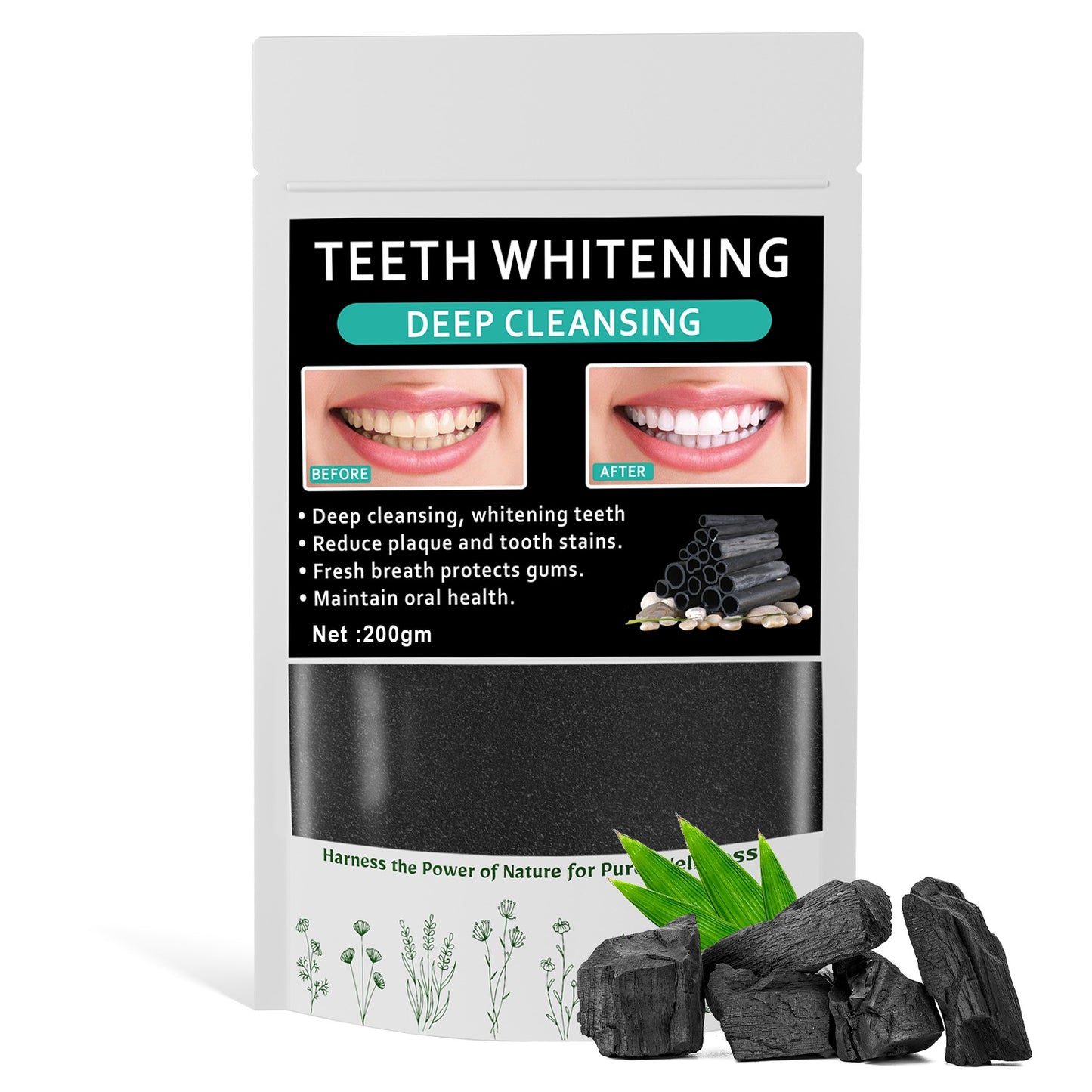 Activated Charcoal Powder - 100% Natural Teeth Whitening, Skin Detox, and Internal Cleanse