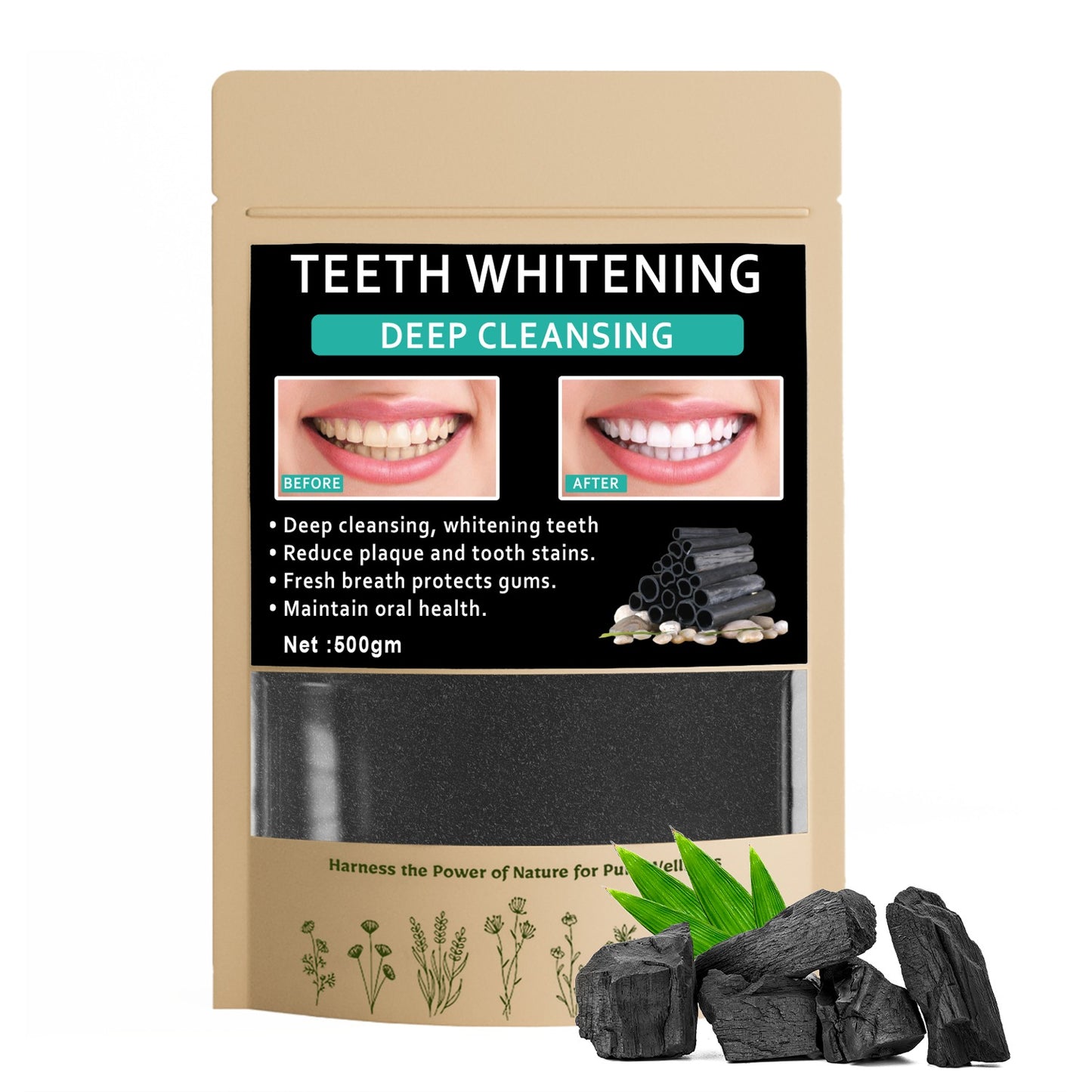 Activated Charcoal Powder - 100% Natural Teeth Whitening, Skin Detox, and Internal Cleanse