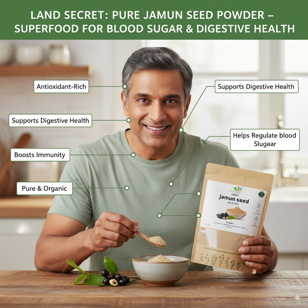 Pure Jamun Seed Powder - Antioxidant-Rich Superfood for Blood Sugar and Digestive Health