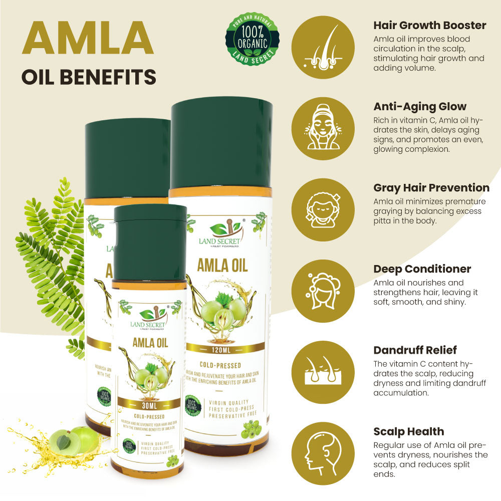 Amla Oil – 100% Pure & Natural Hair Oil for Stronger, Thicker Hair Growth & Scalp Nourishment