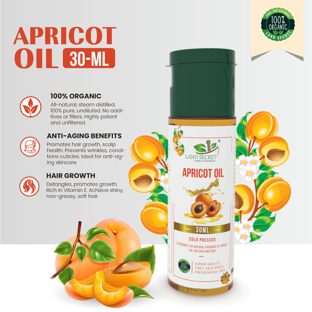 Khoobani Oil - Apricot Kernel Oil - Organic Cold-Pressed 100% Pure for Edible and Carrier Use Land Secret