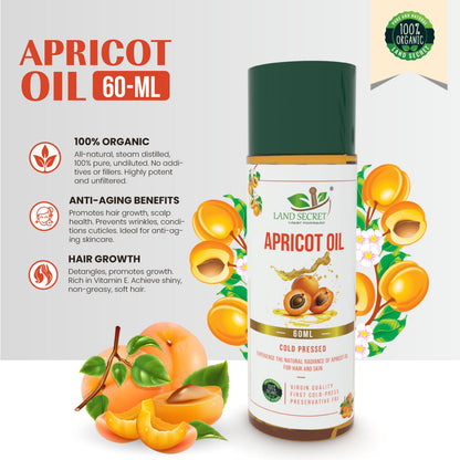 Khoobani Oil - Apricot Kernel Oil - Organic Cold-Pressed 100% Pure for Edible and Carrier Use Land Secret