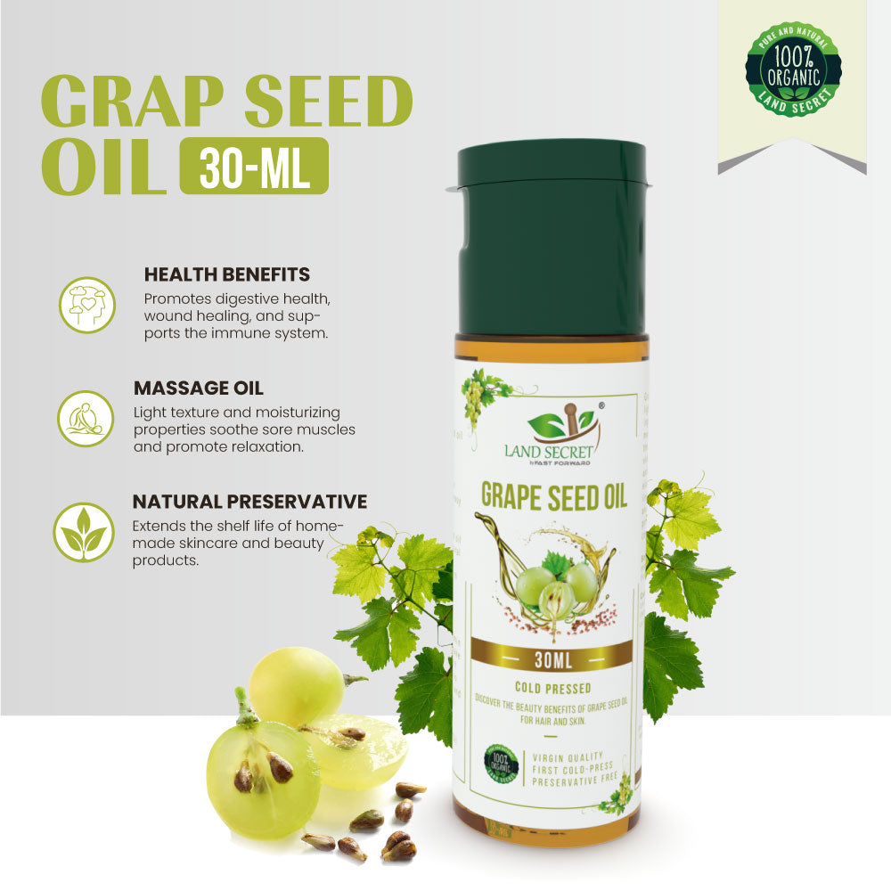 Premium Grade Grape Seed Oil for Cooking and Skincare | Land Secret
