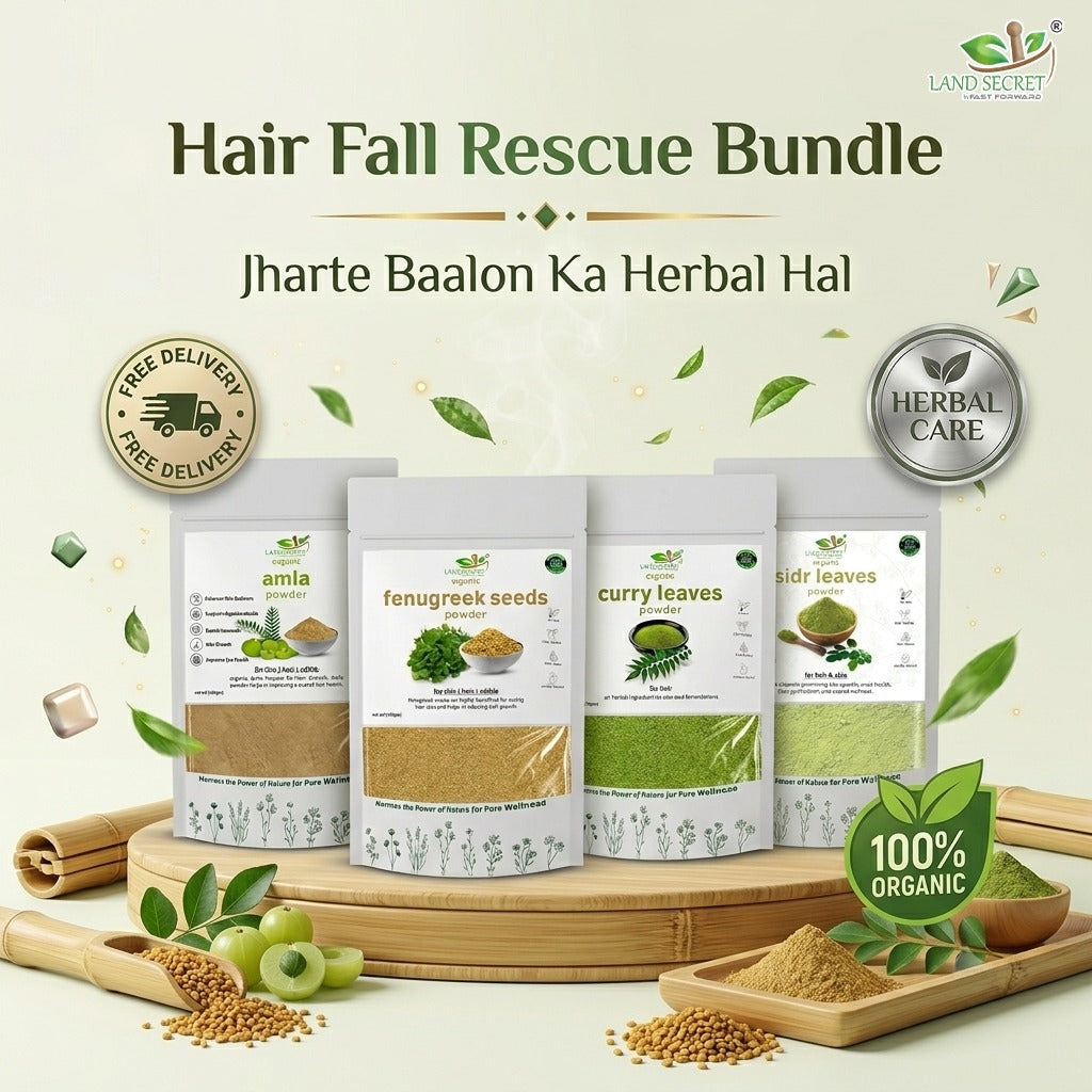 Land Secret Hair Fall Rescue Bundle – Herbal Hair Growth & Anti-Hair Fall Kit