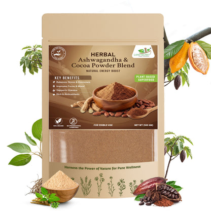 Energy Boost Cocoa Blend – Herbal Natural Drink Mix | Cocoa & Ashwagandha for Energy, Focus & Stamina