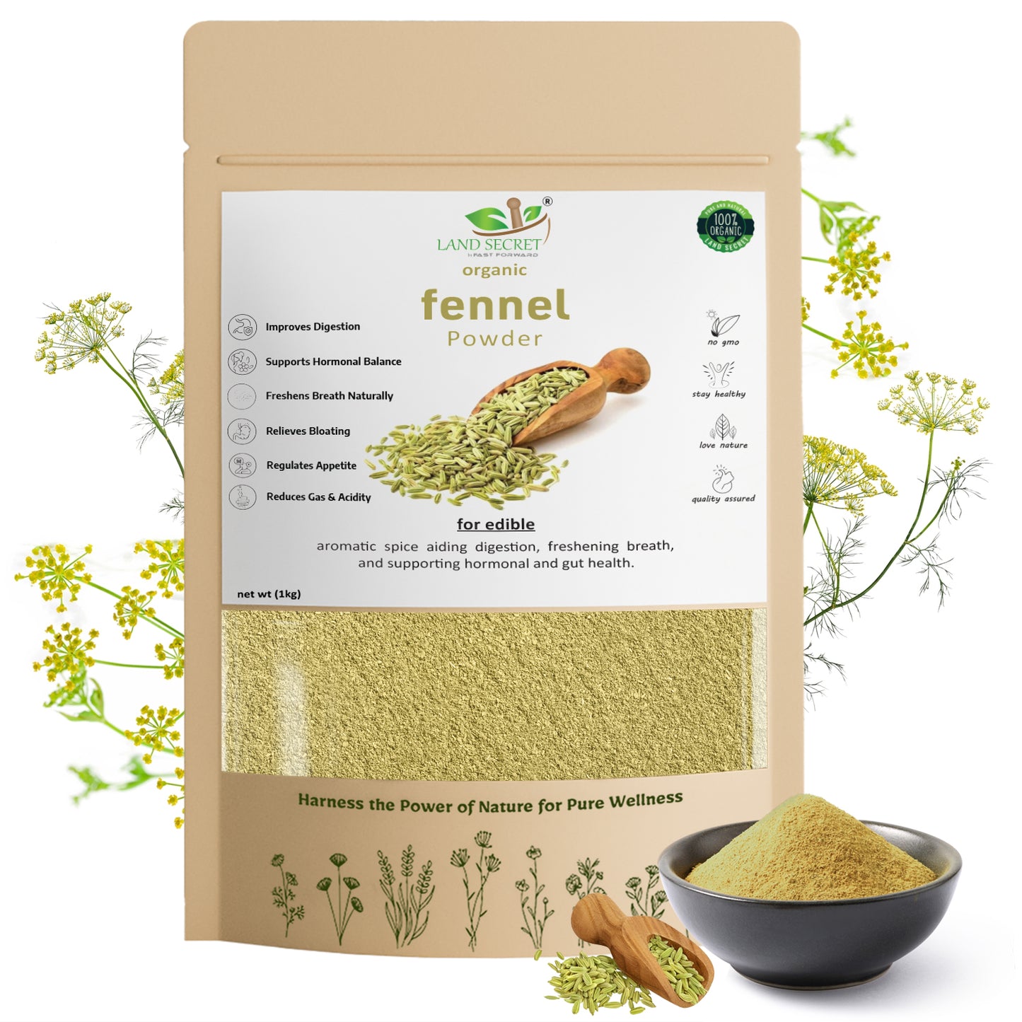 Saunf Powder (Fennel) | Natural Digestive Aid | Cooling Relief | Rich in Fiber & Antioxidants | 100% Pure