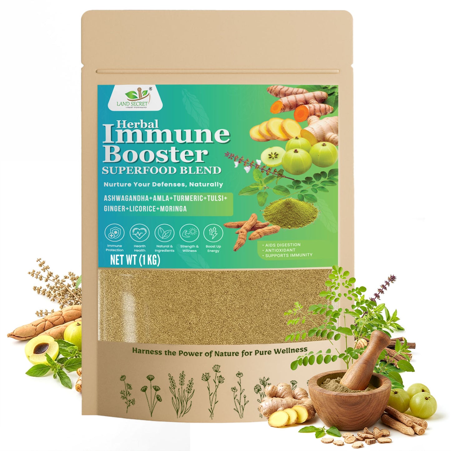 Herbal Immune Booster Blend – 100% Natural Ayurvedic Immunity Support | Strengthen Body Defense, Energy & Respiratory Health