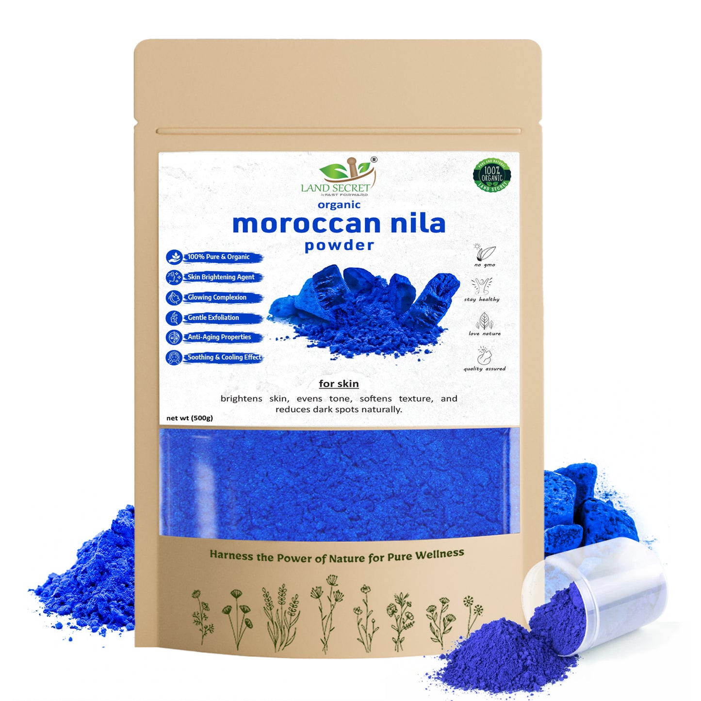 Land Secret Pure Moroccan Beauty Essentials– Natural Skin Brightening & Detoxifying Mask for Face & Body