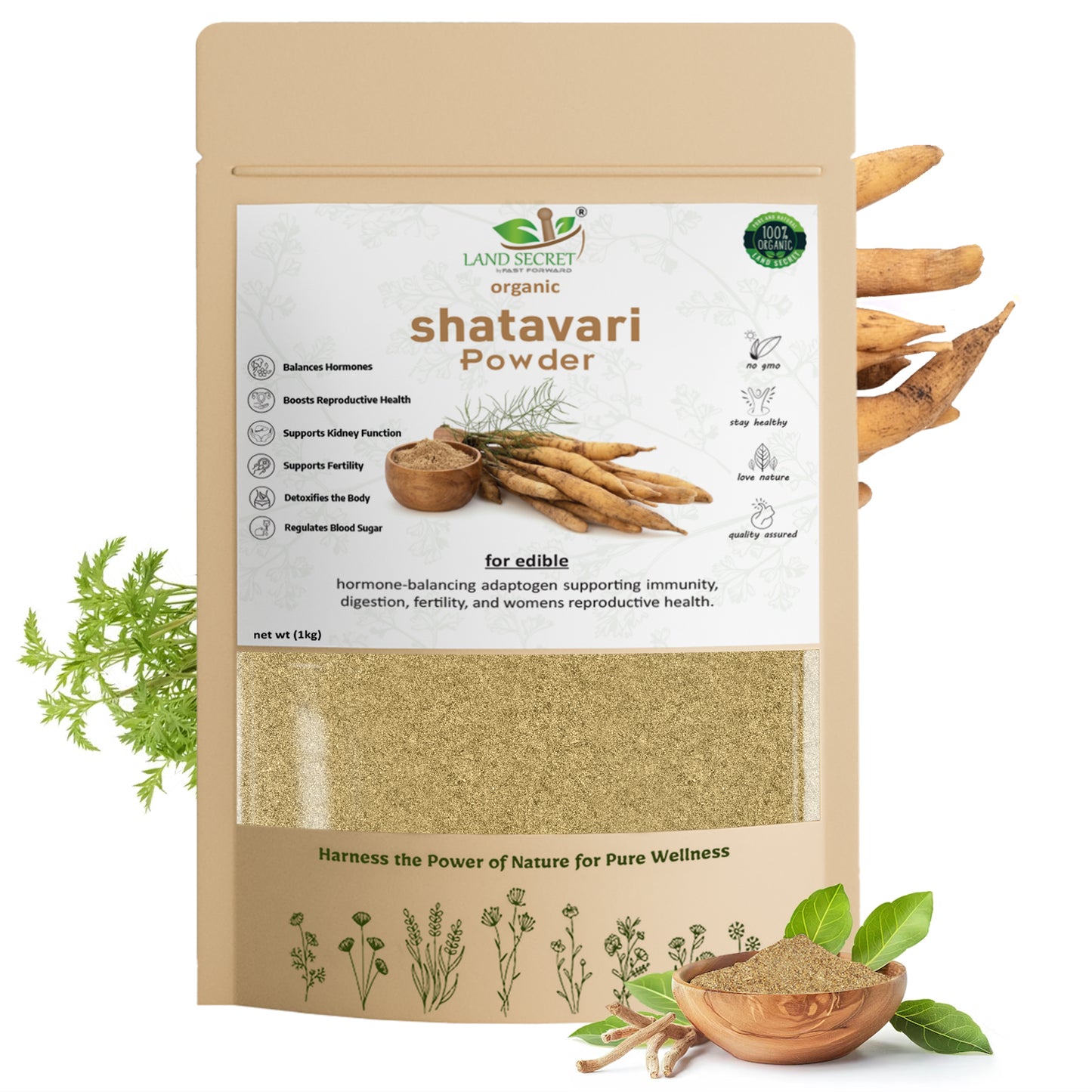 Shatavari Powder – Pure Ayurvedic Supplement for Women’s Hormonal Balance, Immunity & Fertility Support