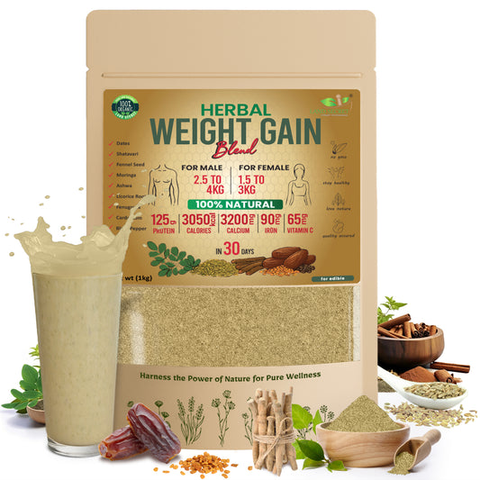 Herbal Weight Gain Powder 100g – Ayurvedic Supplement for Healthy Mass, Muscle Gain & Energy Boost | With Ashwagandha, Shatavari, Dates, Moringa & Fenugreek