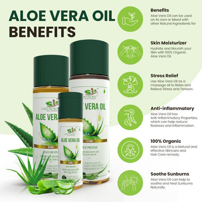 Aloe Vera Oil - for Nourishing Skin, Hair, and Body | Pure, Organic, and Edible Land Secret