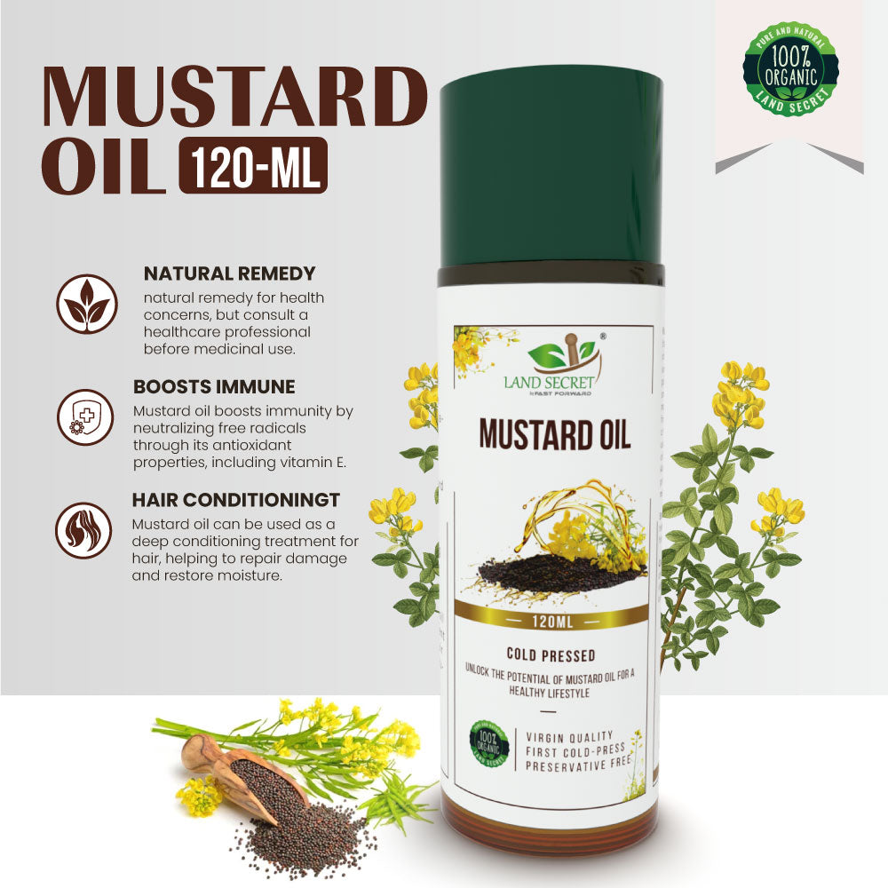 Premium Sarso (Mustard) Oil for Hair and Skin - Natural and Nourishing Land Secret