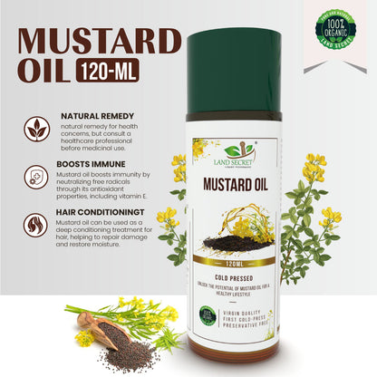 Premium Sarso (Mustard) Oil for Hair and Skin - Natural and Nourishing Land Secret