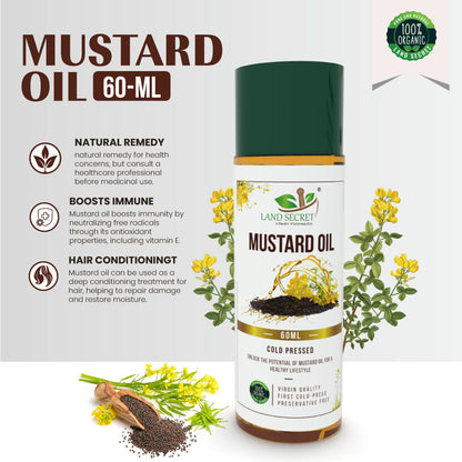 Premium Sarso (Mustard) Oil for Hair and Skin - Natural and Nourishing Land Secret