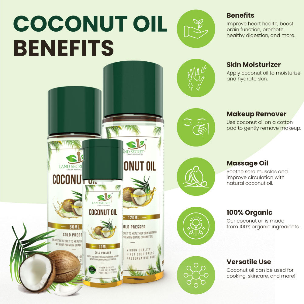 Organic Cold Pressed Coconut Oil - Unrefined and 100% Natural for Skin and Hair 
