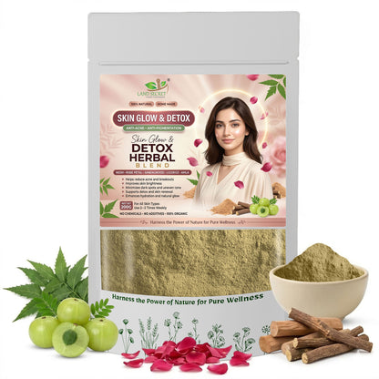 Land Secret Skin Glow & Detox Herbal Blend – 100% Natural Face Mask Powder